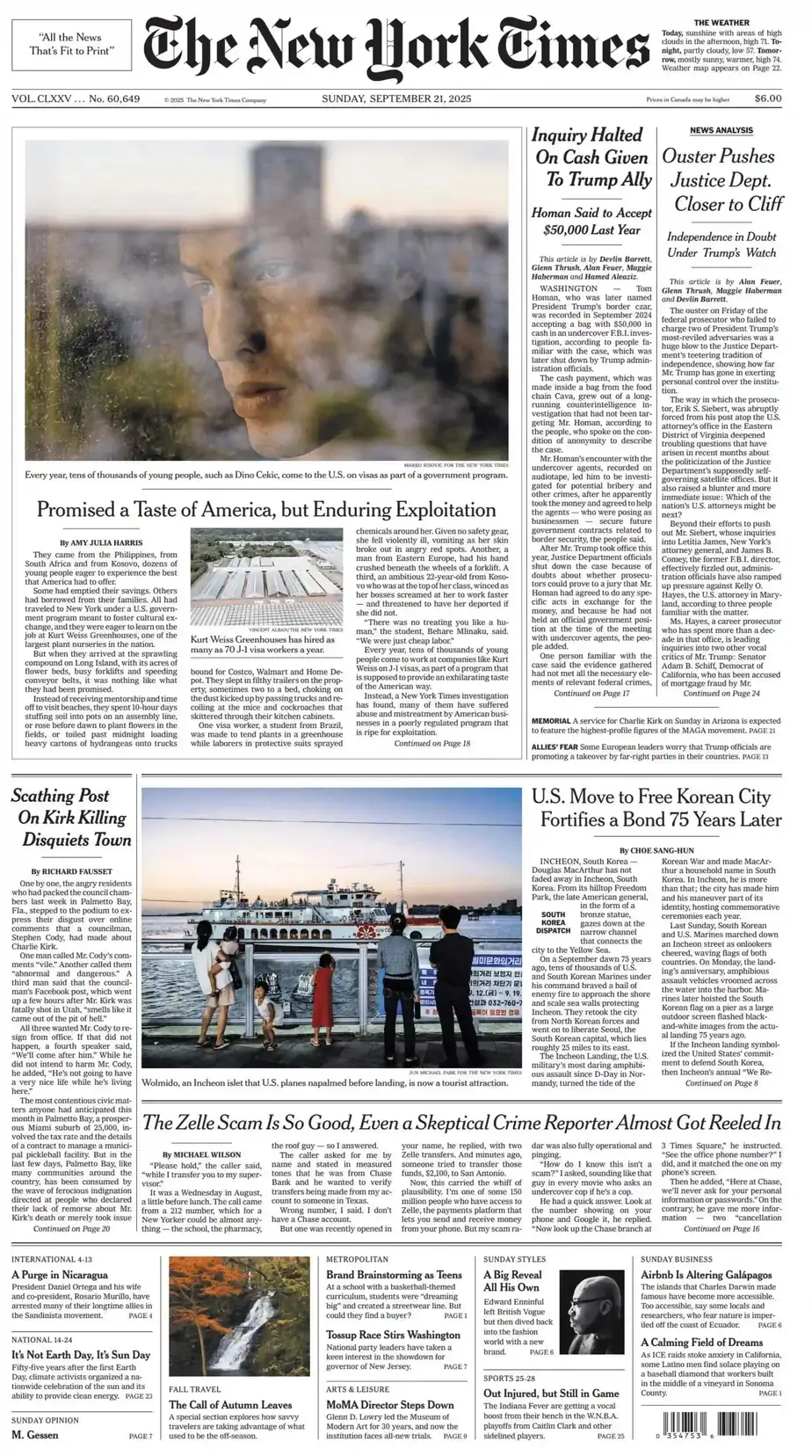 纽约时报 2025-09-21 The New York Times 外刊下载