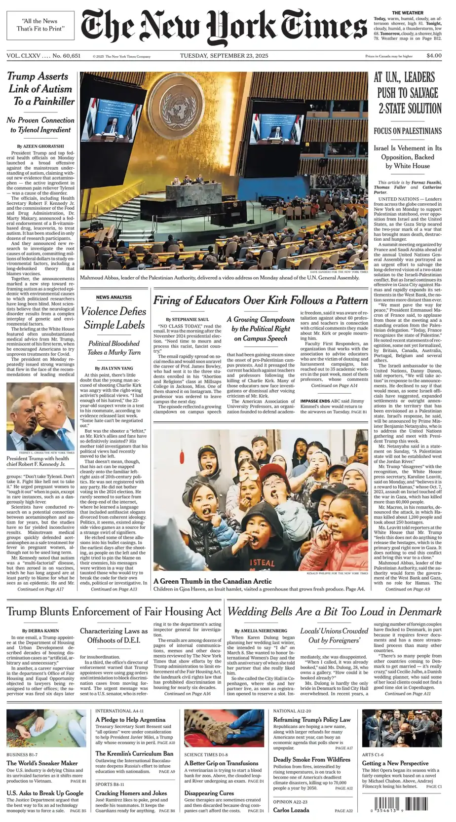 纽约时报 2025-09-23 The New York Times 外刊下载