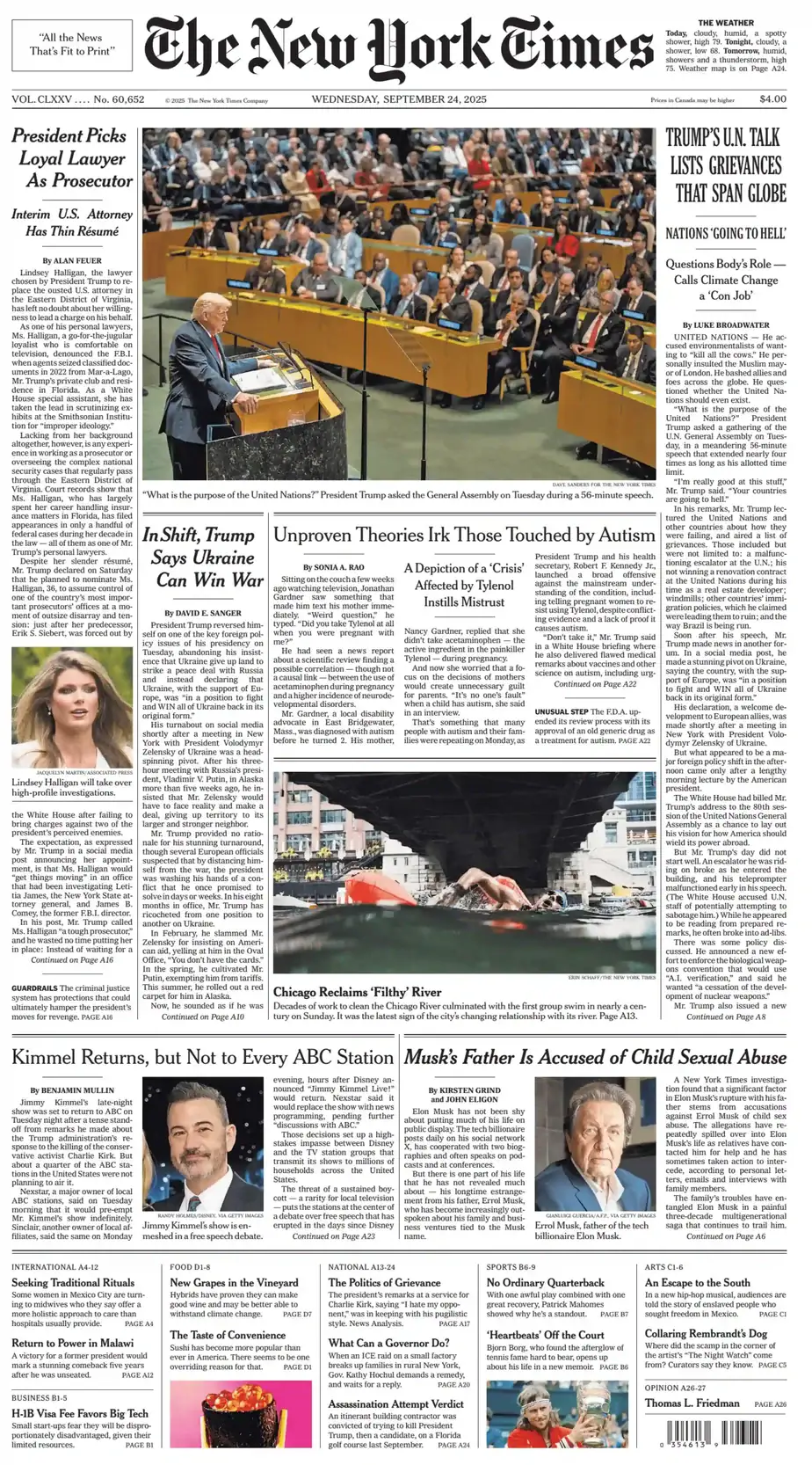 纽约时报 2025-09-24 The New York Times 外刊下载