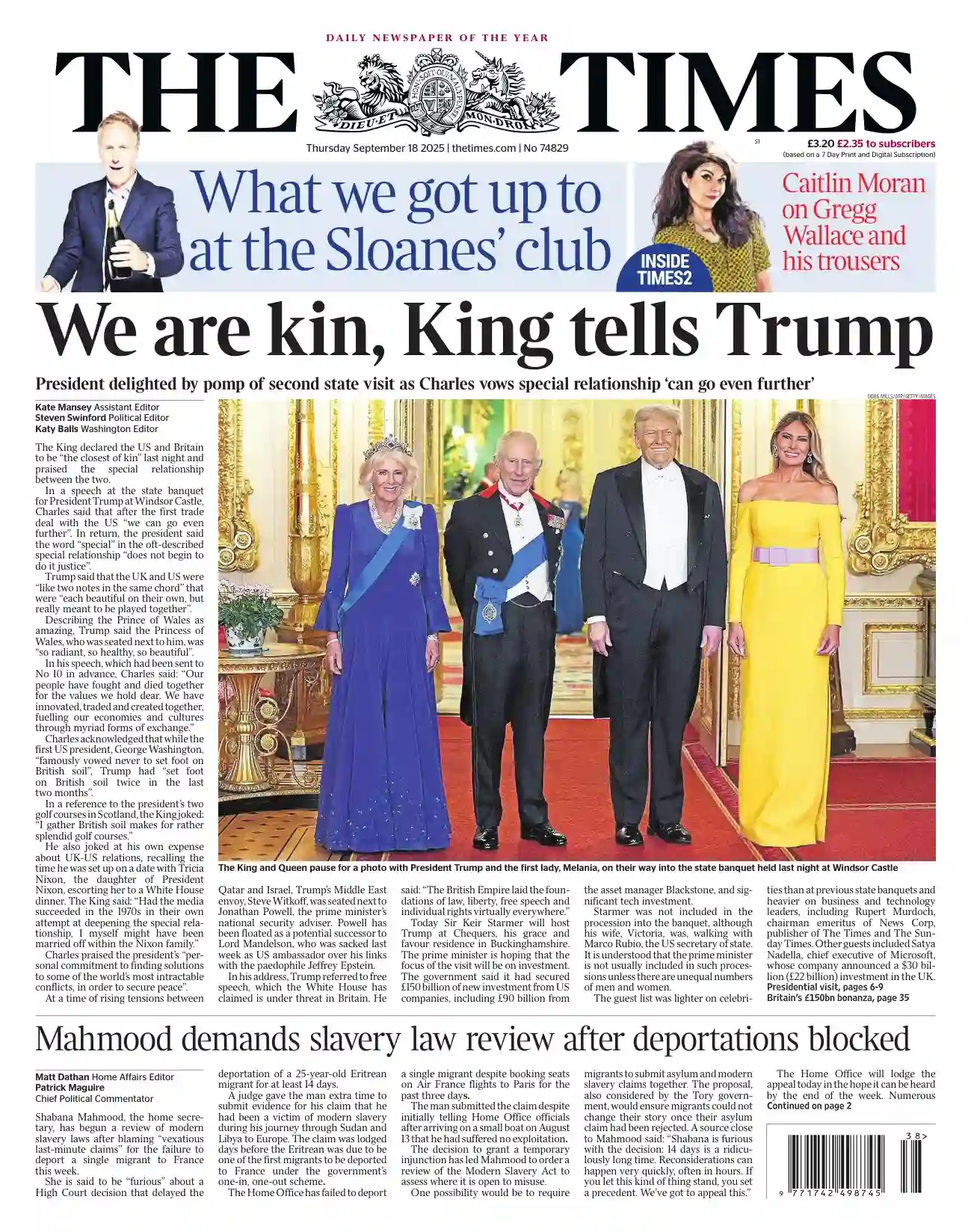 泰晤士报 2025-09-18 The Times 外刊下载