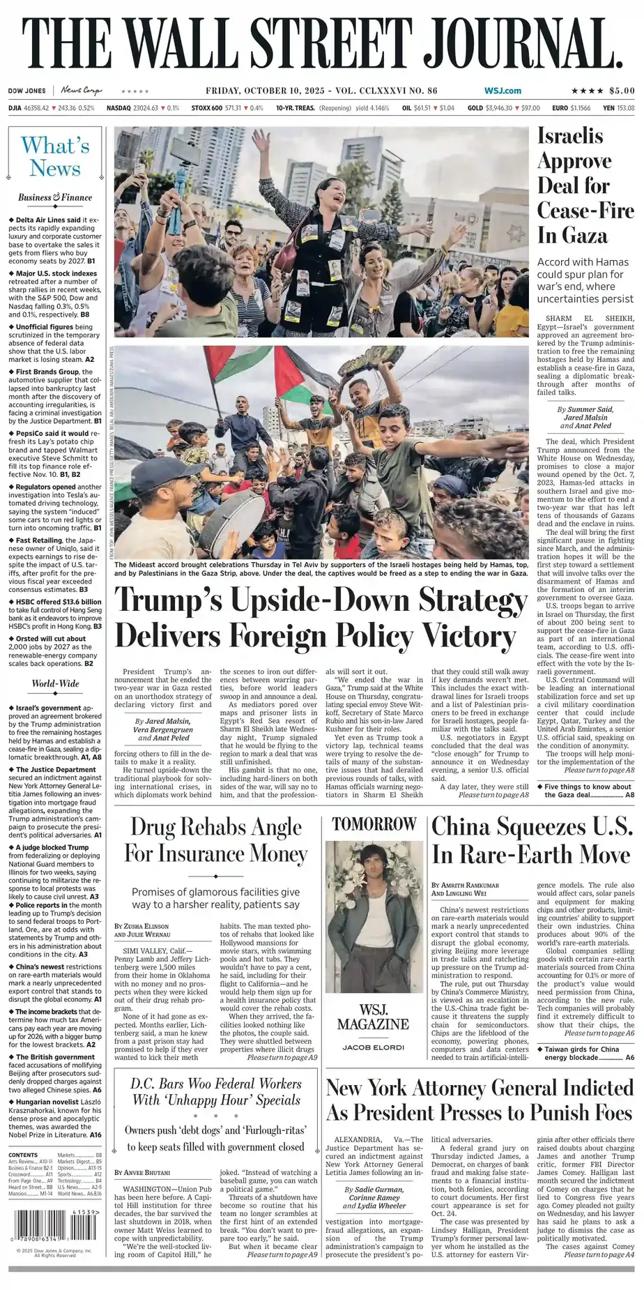 华尔街日报 2025-10-10 The Wall Street Journal 外刊下载