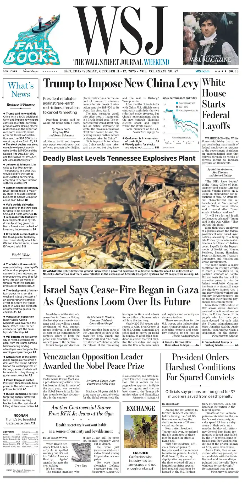 华尔街日报 2025-10-11 The Wall Street Journal 外刊下载