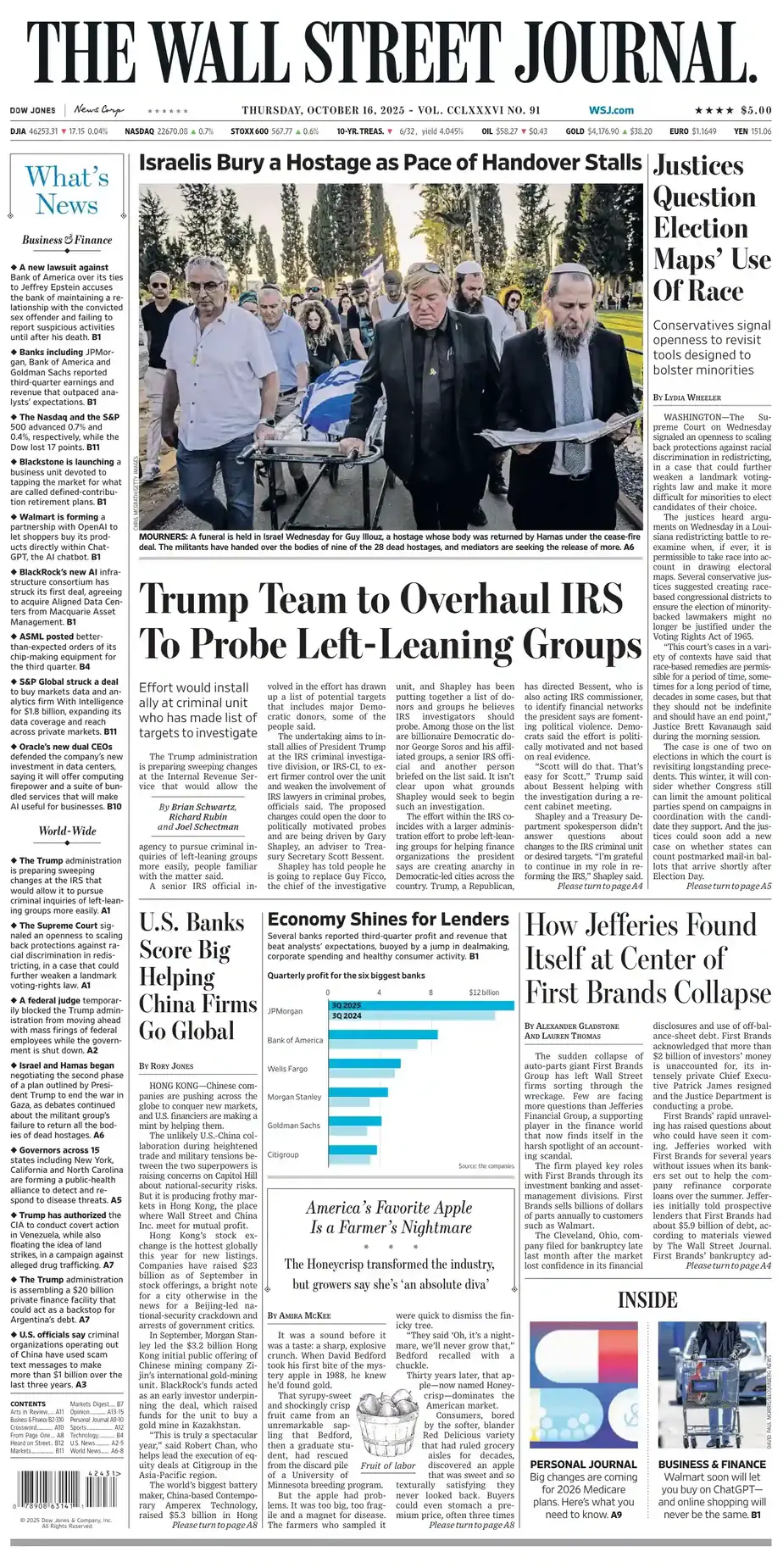 华尔街日报 2025-10-16 The Wall Street Journal 外刊下载