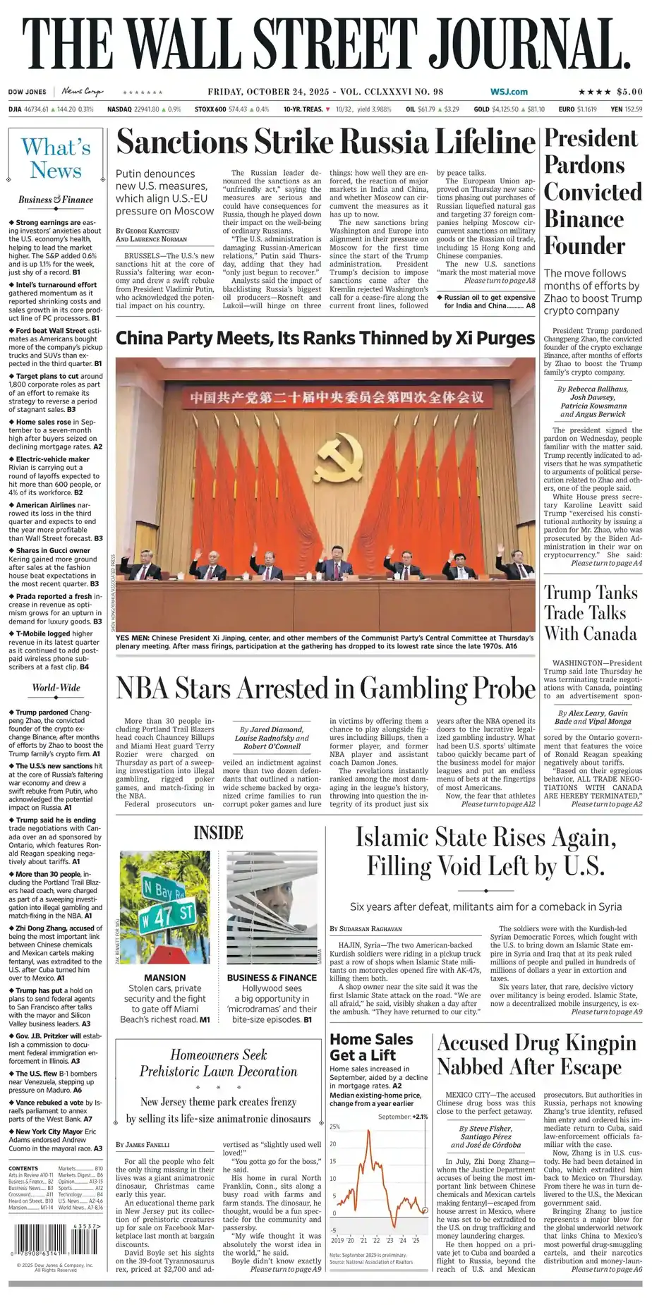 华尔街日报 2025-10-24 The Wall Street Journal 外刊下载