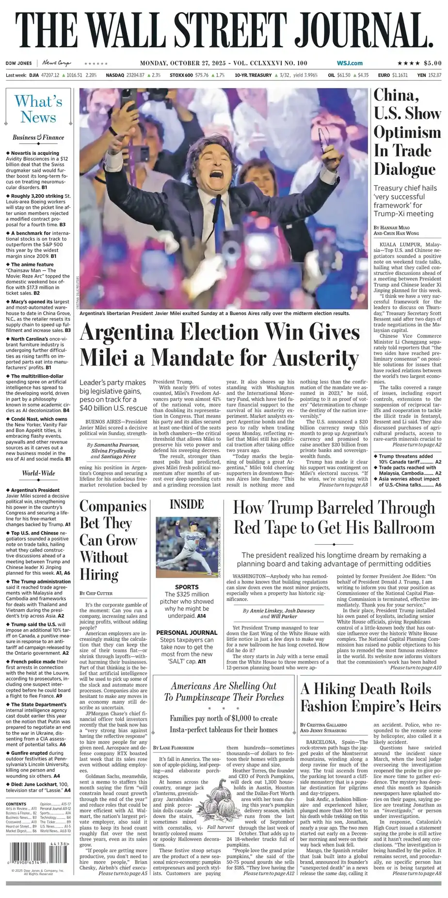 华尔街日报 2025-10-27 The Wall Street Journal 外刊下载