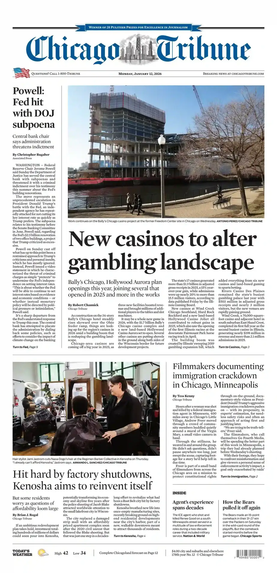 芝加哥论坛报 2026-01-12 Chicago Tribune