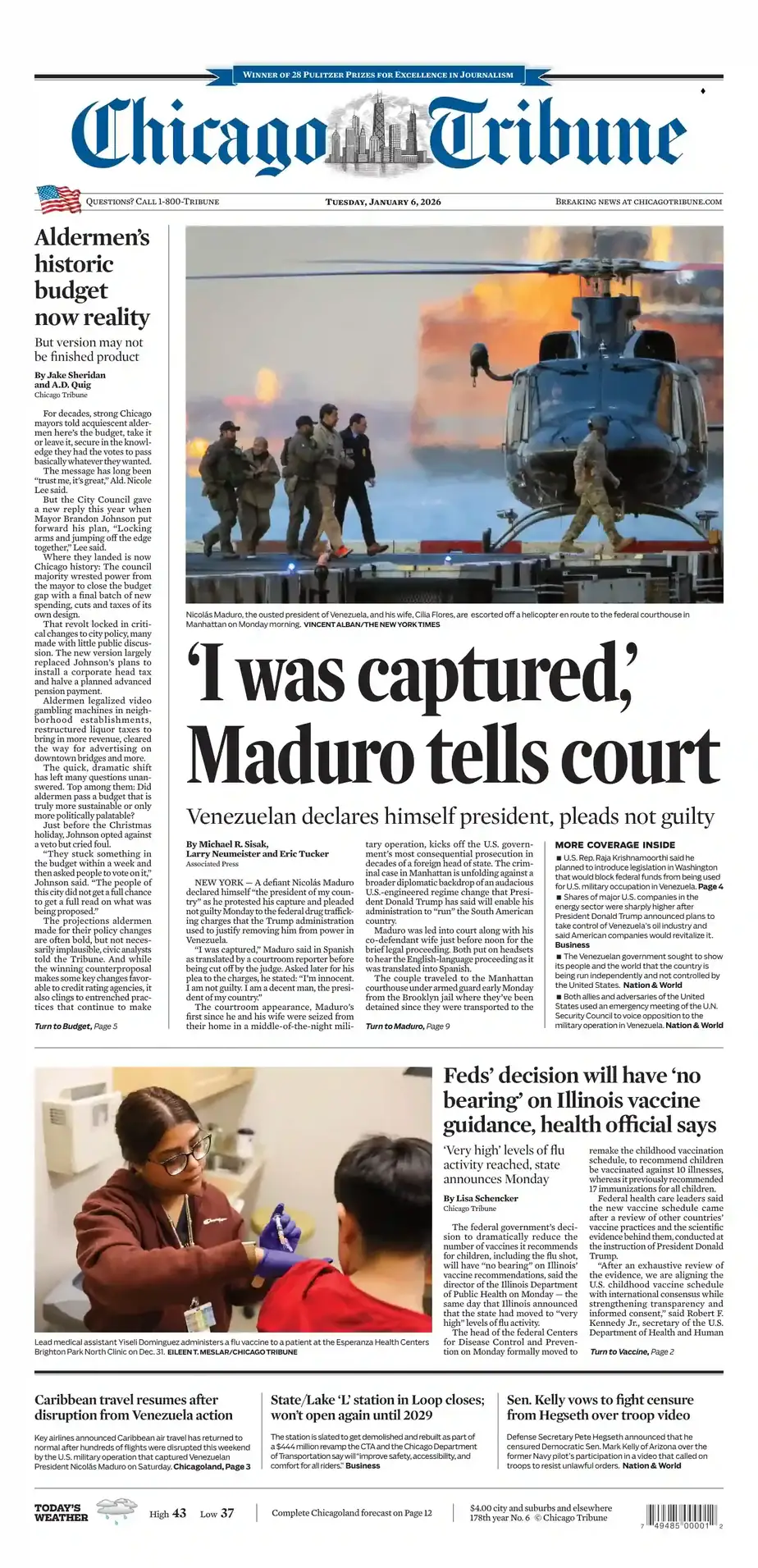 芝加哥论坛报 2026-01-06 Chicago Tribune 外刊下载