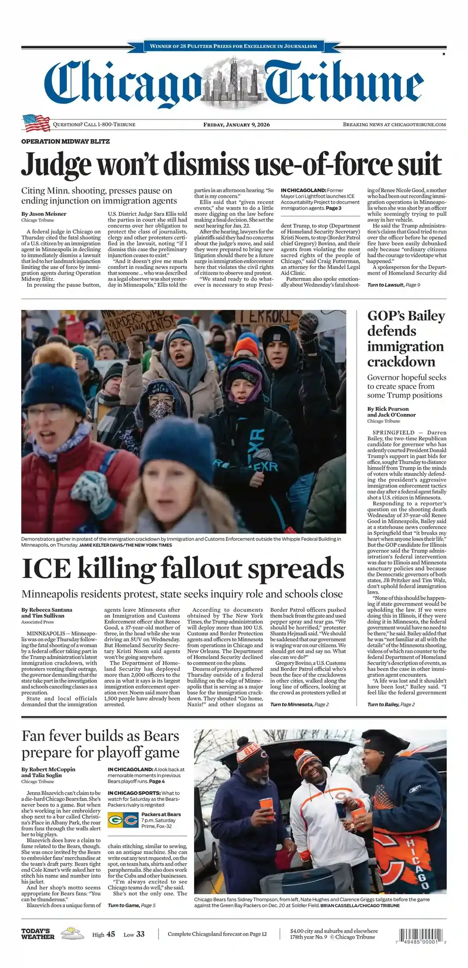 芝加哥论坛报 2026-01-09 Chicago Tribune 外刊下载