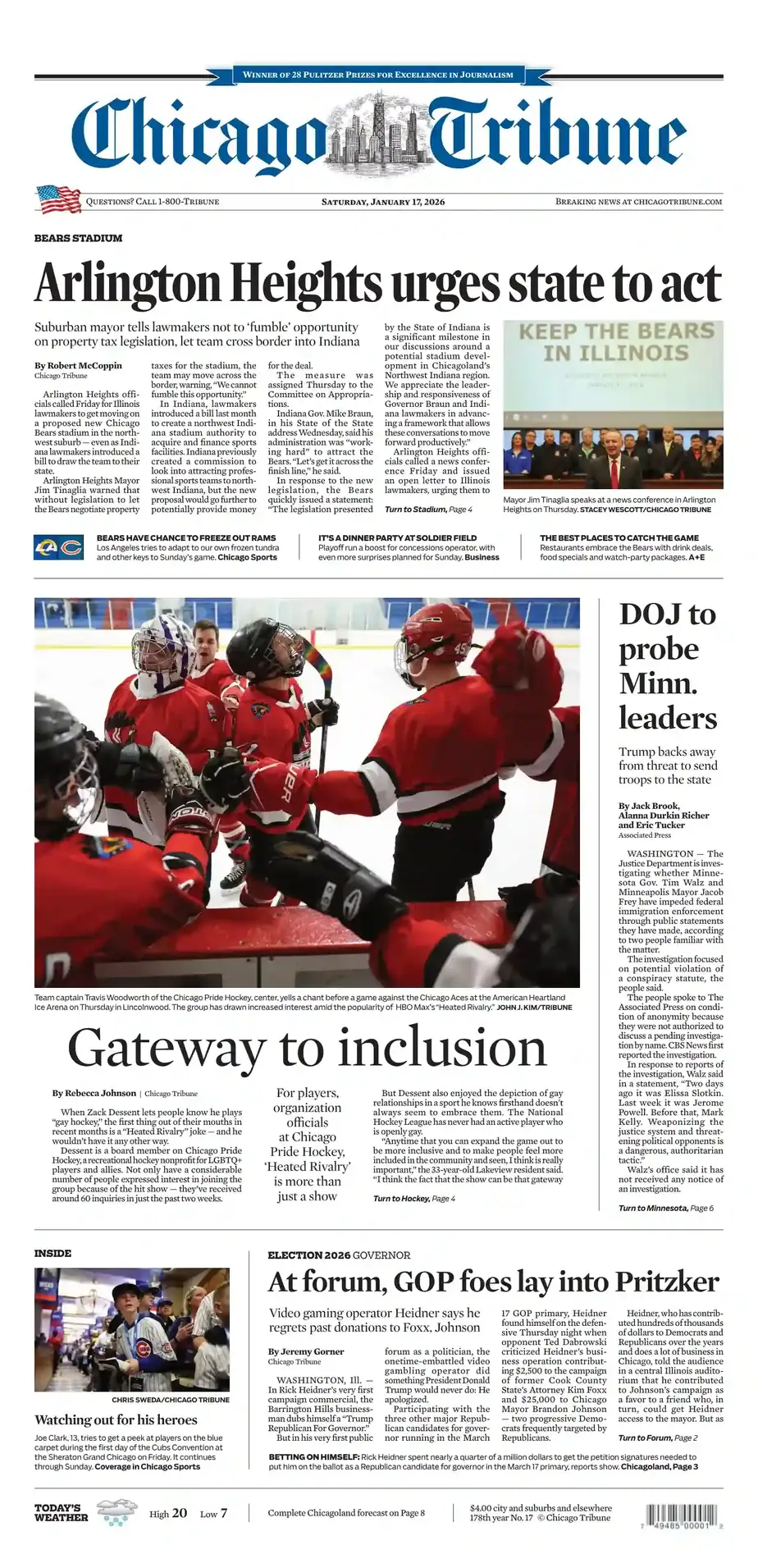 芝加哥论坛报 2026-01-17 Chicago Tribune
