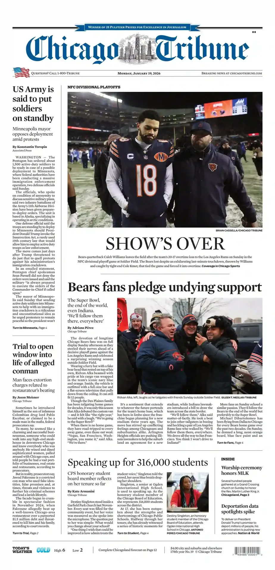 芝加哥论坛报 2026-01-19 Chicago Tribune