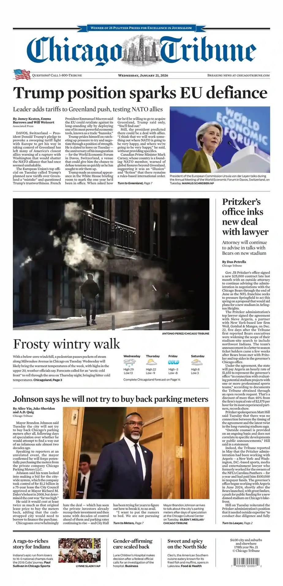 芝加哥论坛报 2026-01-21 Chicago Tribune