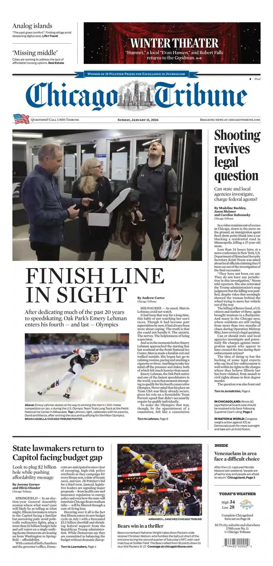 芝加哥论坛报 2026-01-11 Chicago Tribune