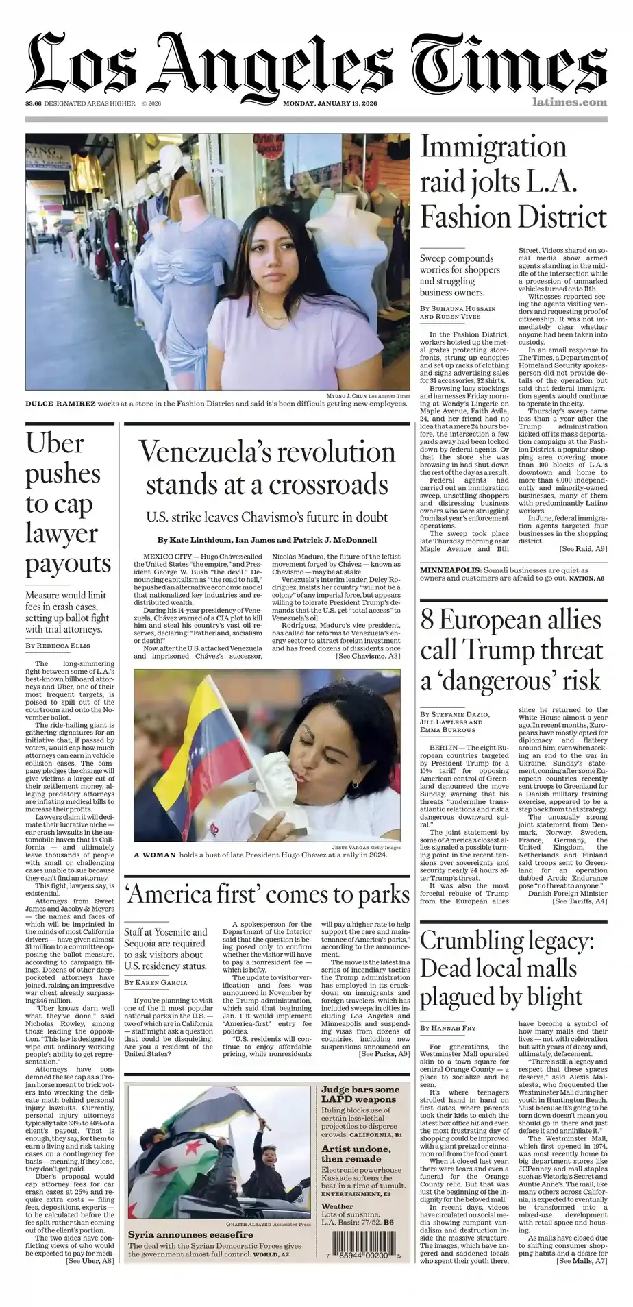 洛杉矶时报 2026-01-19 Los Angeles Times