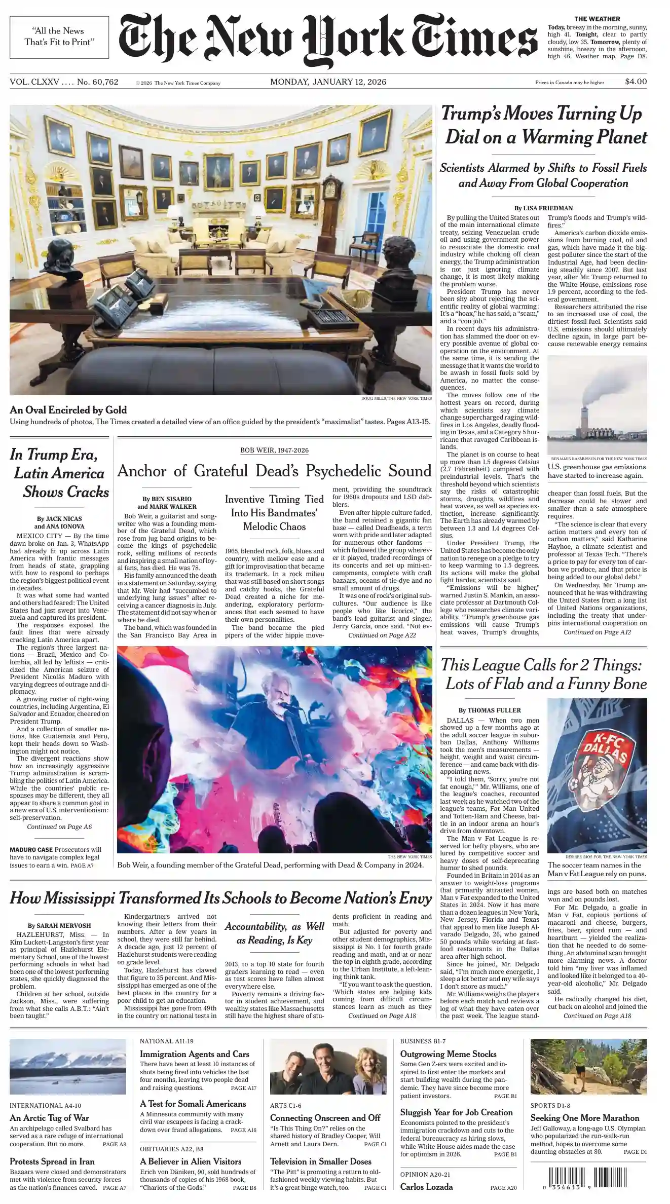 纽约时报 2026-01-12 The New York Times 外刊下载 英语报纸