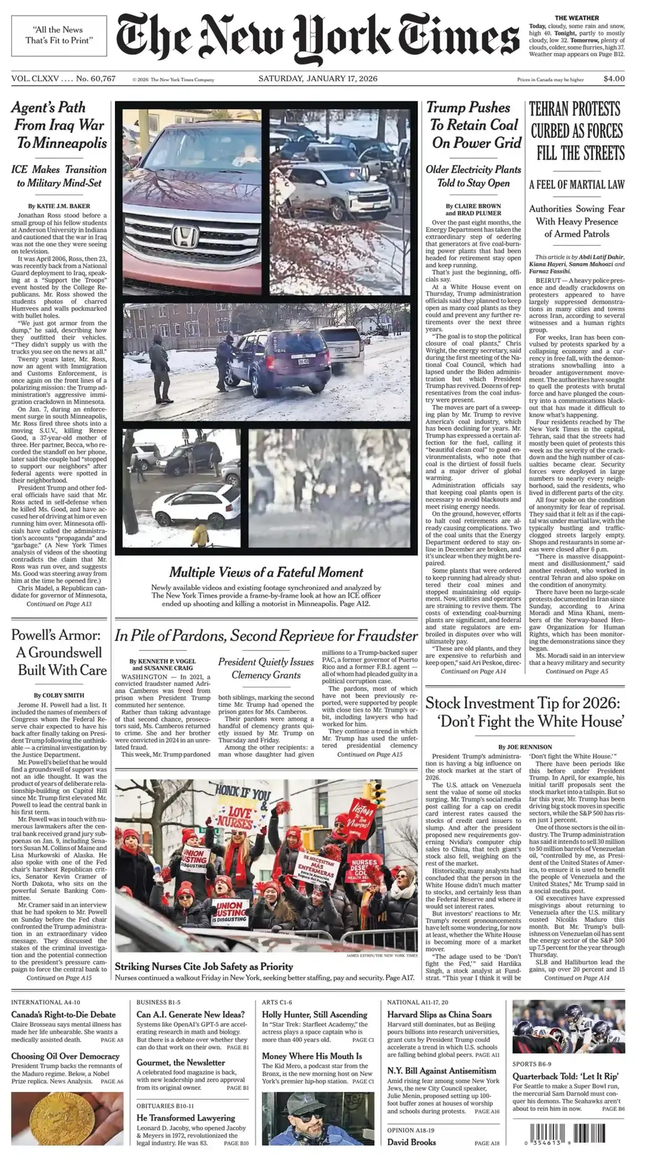 纽约时报 2026-01-17 The New York Times
