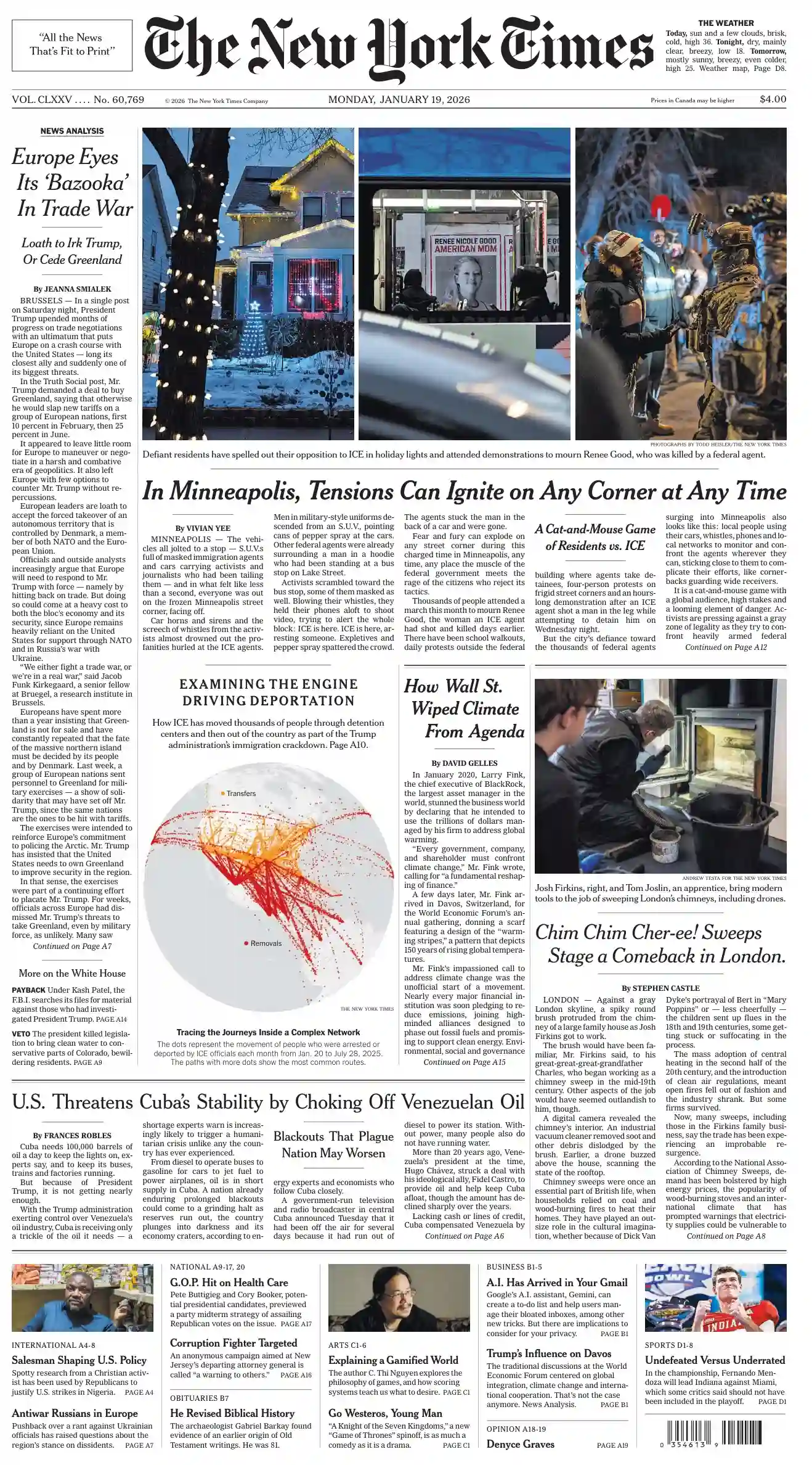 纽约时报 2026-01-19 The New York Times