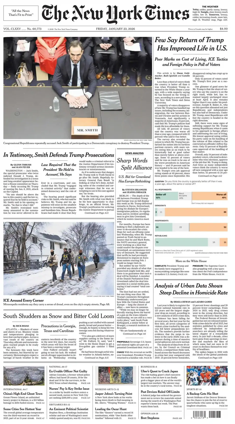 纽约时报 2026-01-23 The New York Times