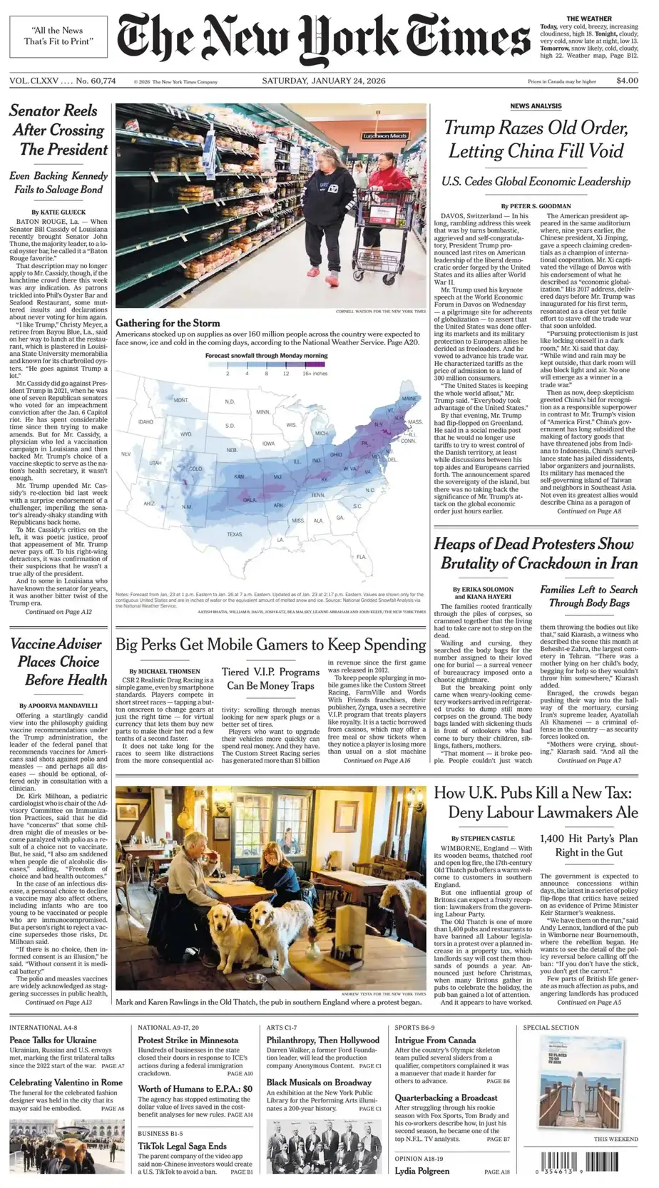 纽约时报 2026-01-24 The New York Times