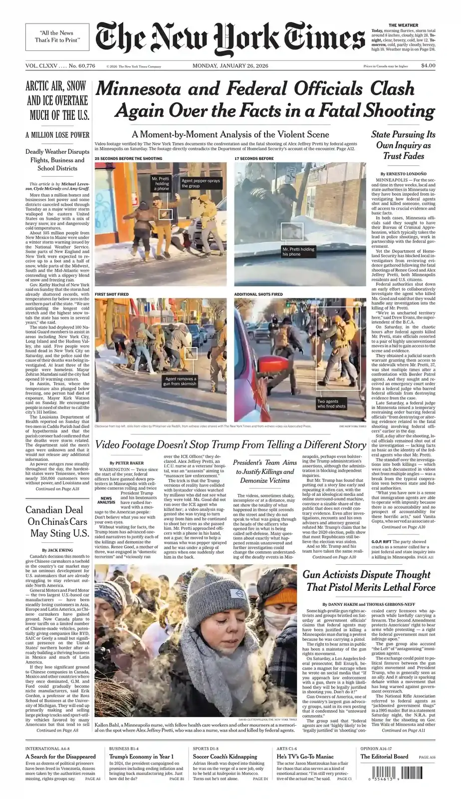 纽约时报 2026-01-26 The New York Times