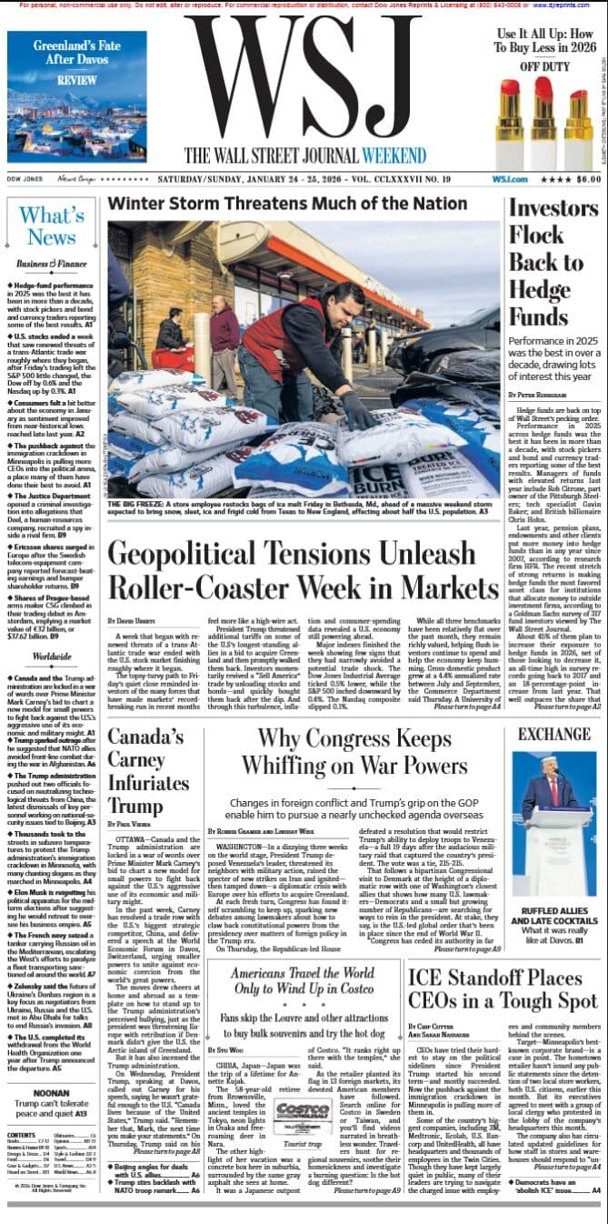 华尔街日报 2026-01-24 The Wall Street Journal