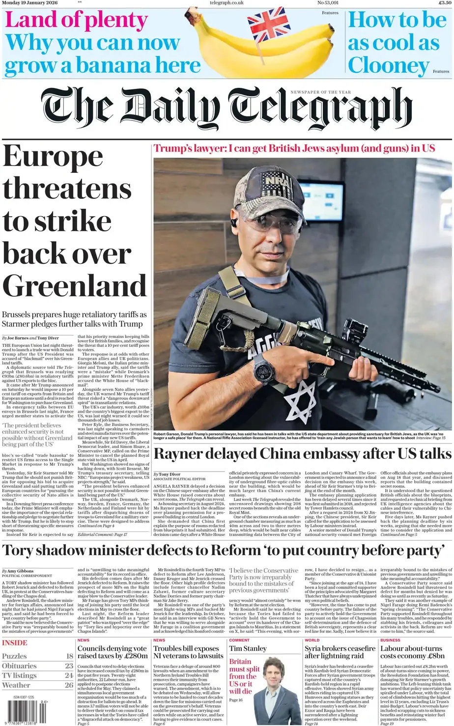 The Daily Telegraph 2026-01-19 每日电讯