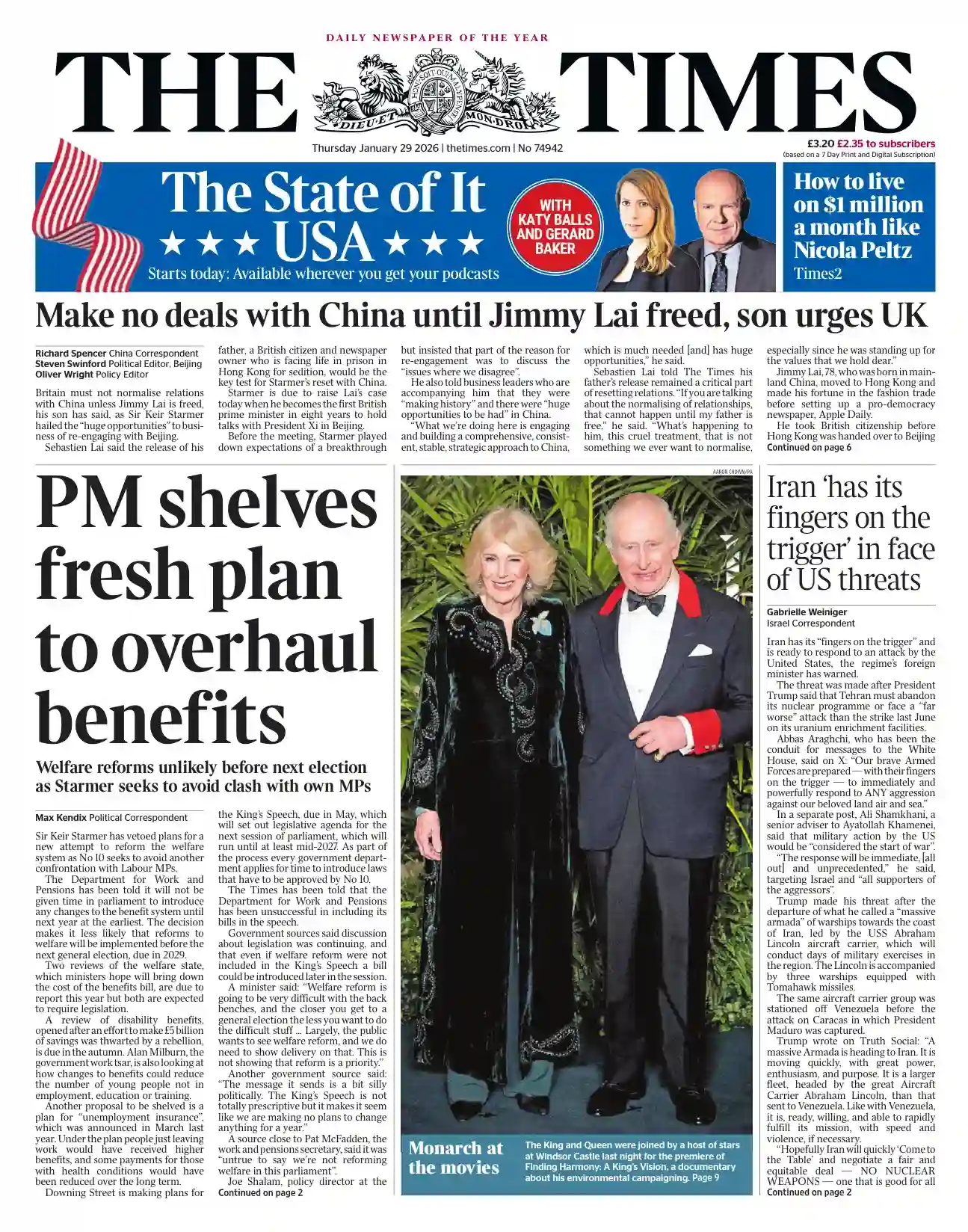 泰晤士报 2026-01-29 The Times