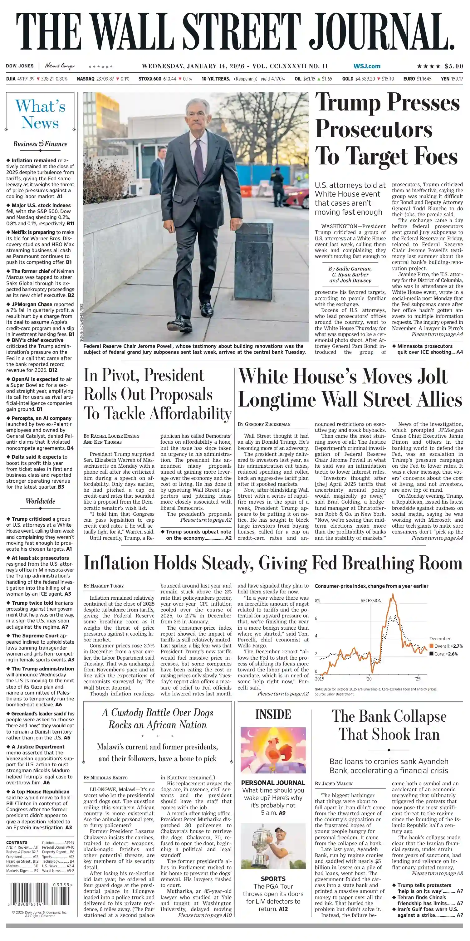华尔街日报 2026-01-14 The Wall Street Journal 外刊下载