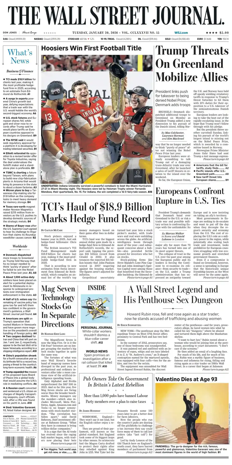 华尔街日报 2026-01-20 The Wall Street Journal