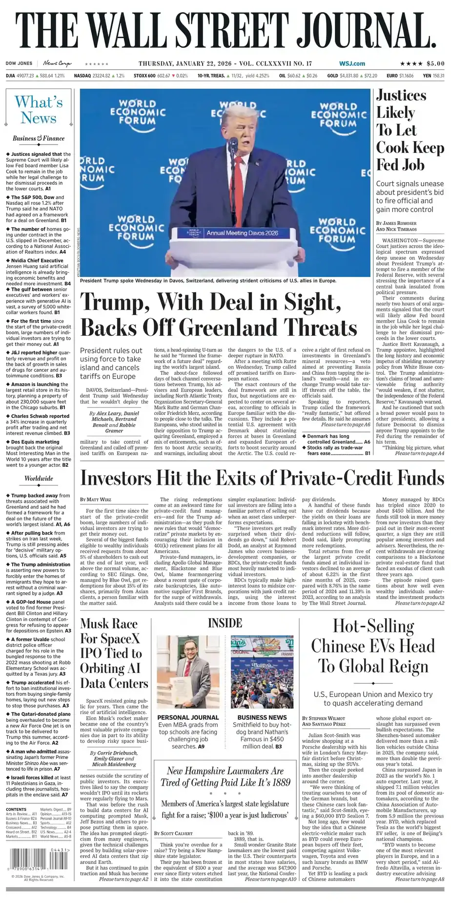 华尔街日报 2026-01-22 The Wall Street Journal