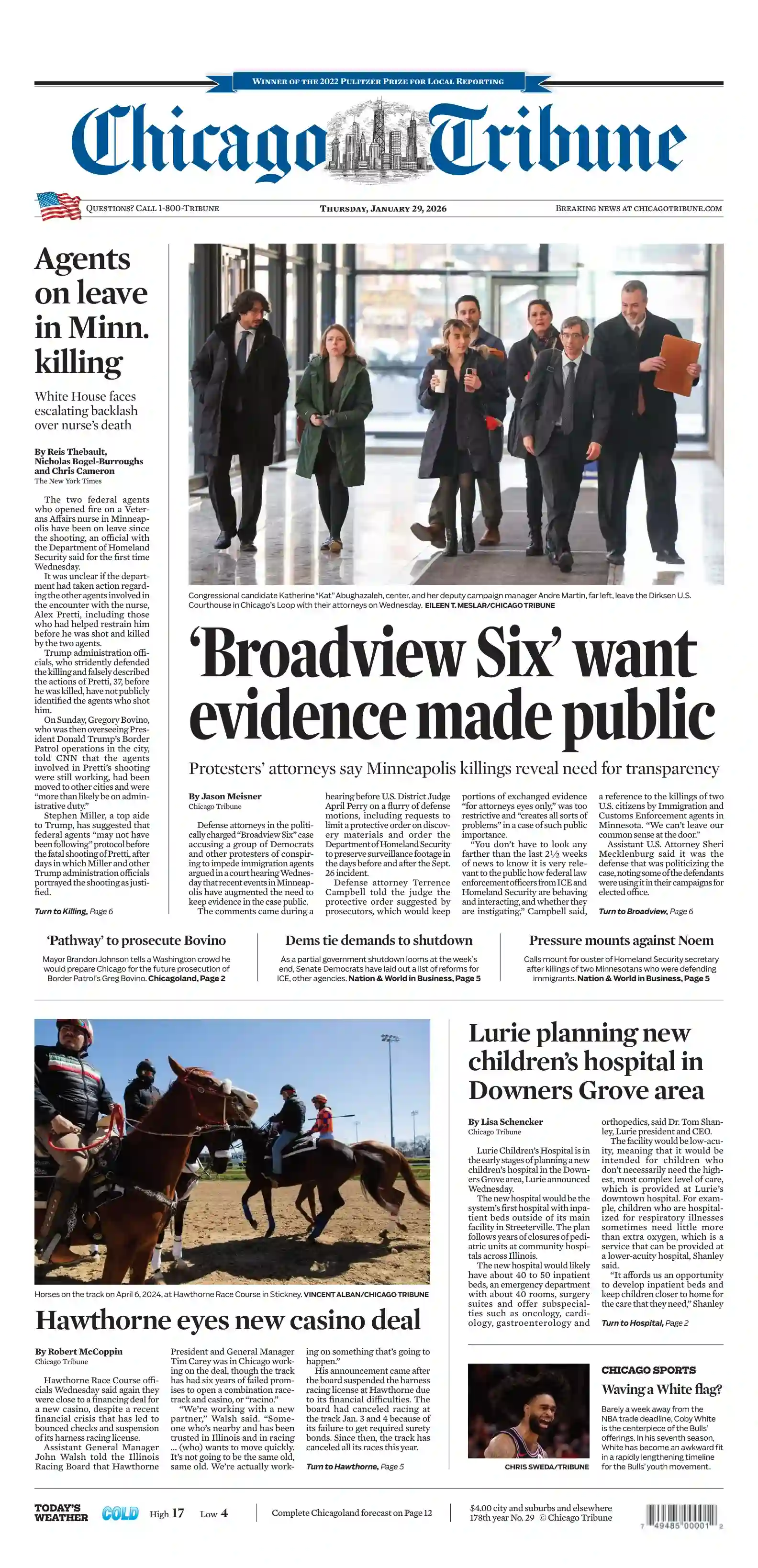 芝加哥论坛报 2026-01-29 Chicago Tribune