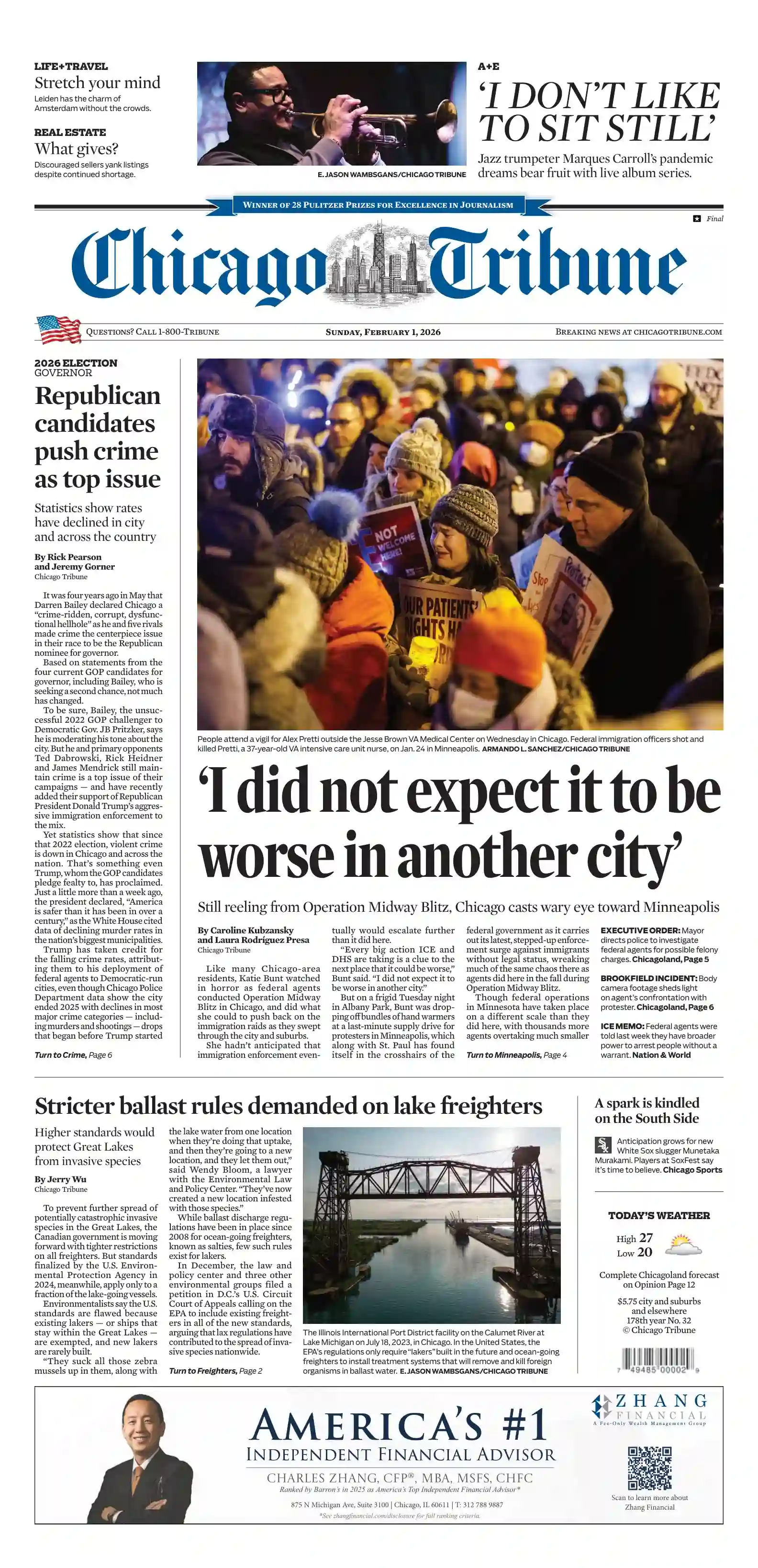 芝加哥论坛报 2026-02-01 Chicago Tribune