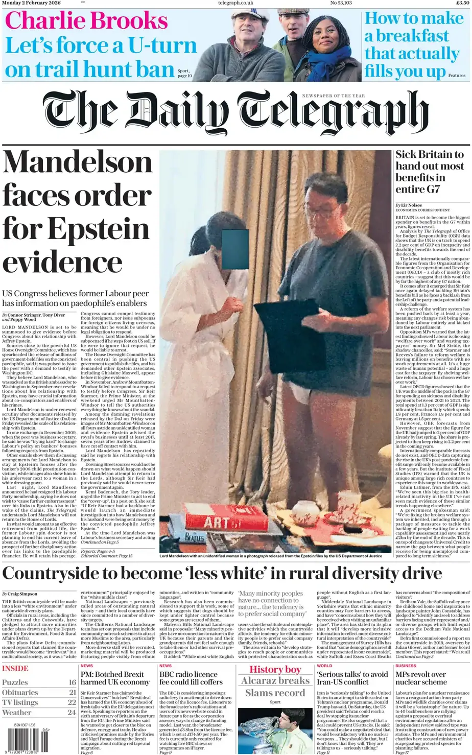 The Daily Telegraph 2026-02-02 每日电讯