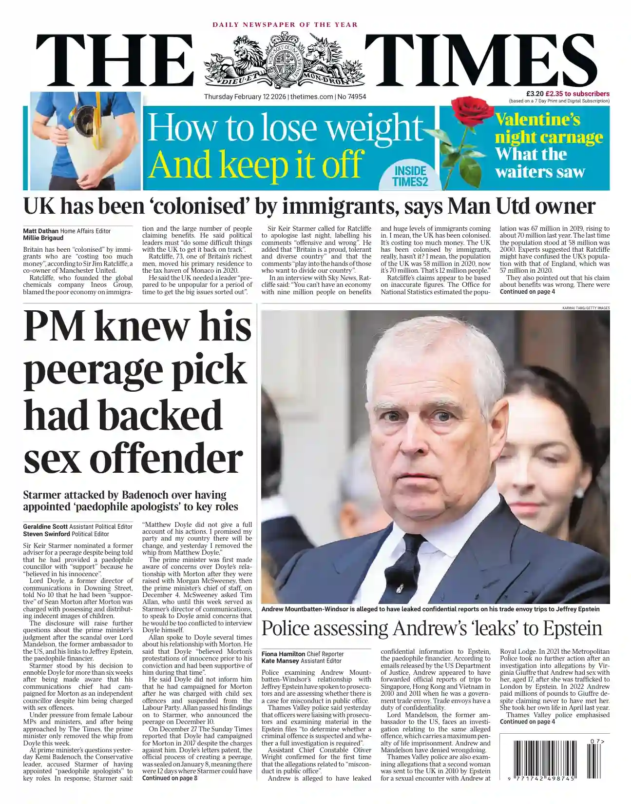 泰晤士报 2026-02-12 The Times
