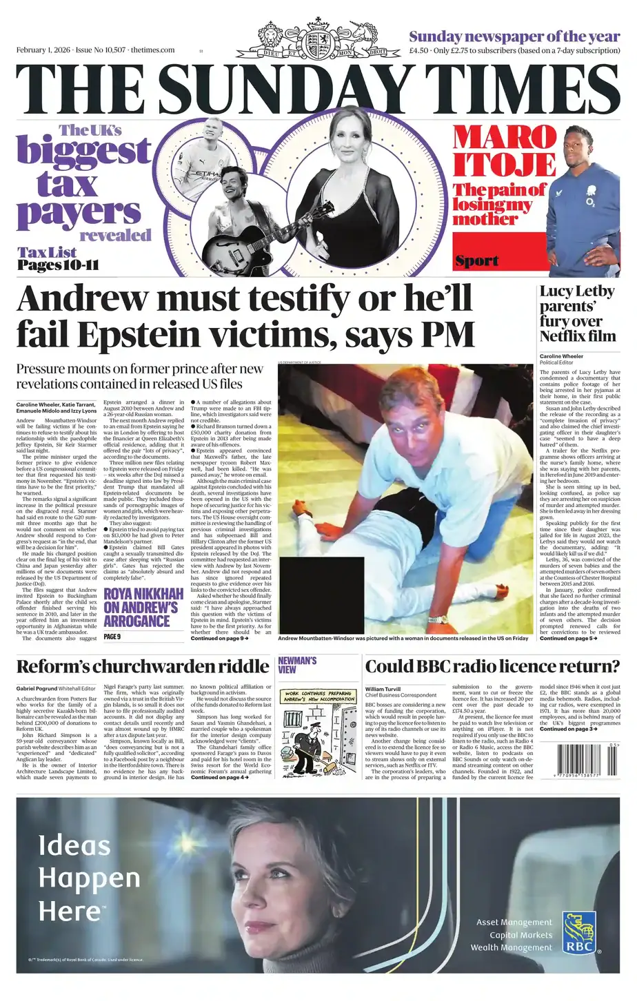泰晤士报 2026-02-01 The Times