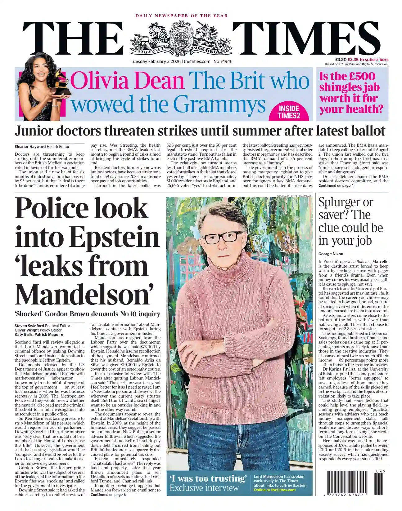 泰晤士报 2026-02-03 The Times