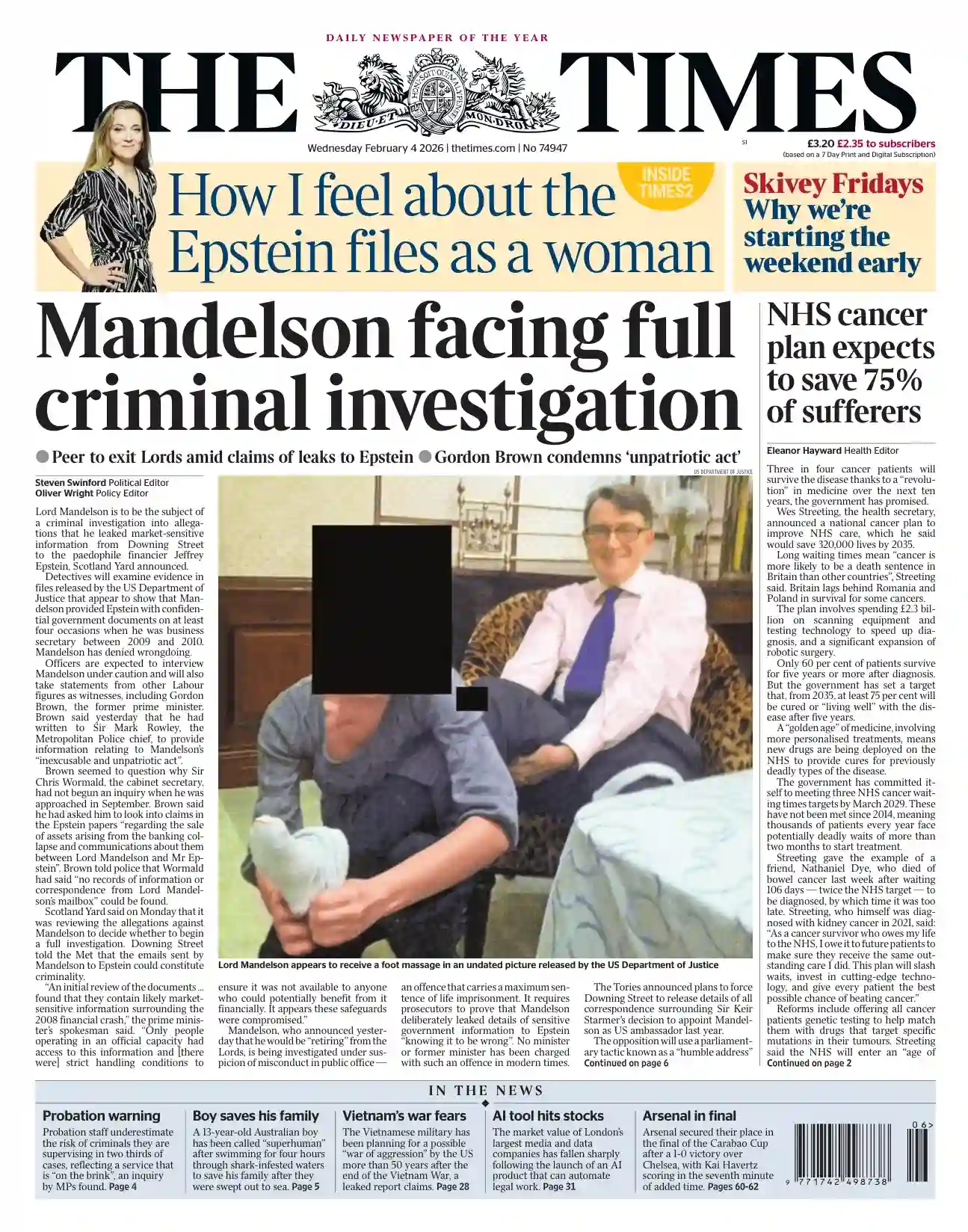 泰晤士报 2026-02-04 The Times