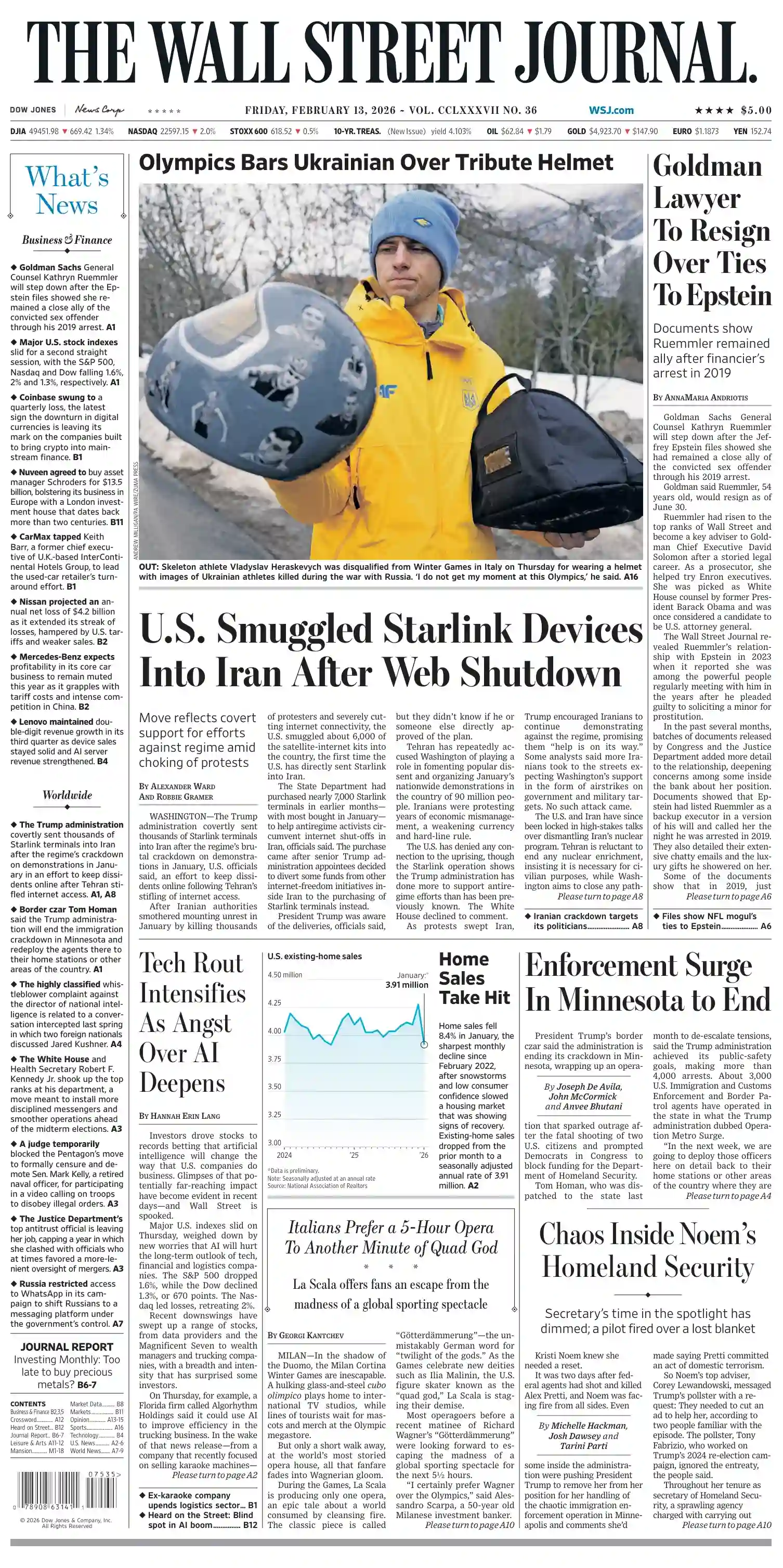 华尔街日报 2026-02-13 The Wall Street Journal
